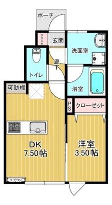 PINOT NOIR(1DK/1階)の間取り写真