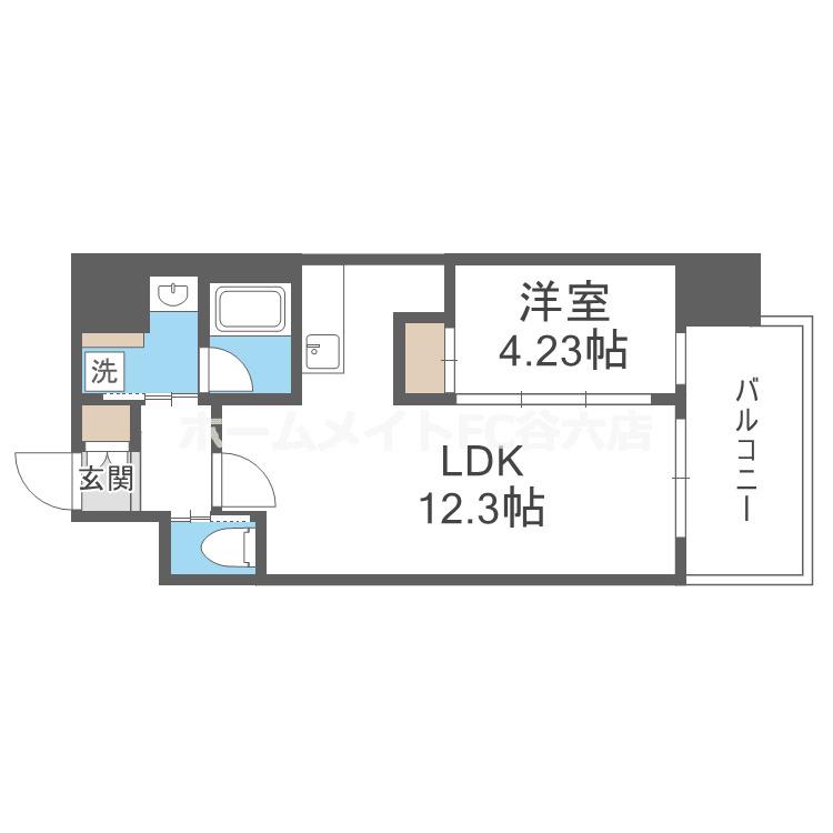 プレジオ西中島ASIAN(1LDK/12階)の間取り写真