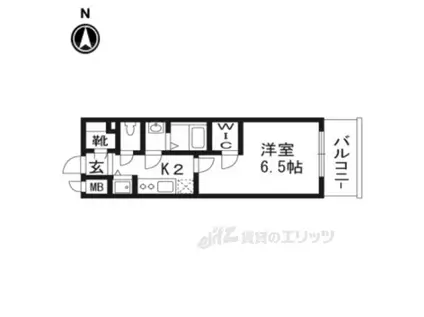 エスリード京都梅小路(1K/5階)の間取り写真