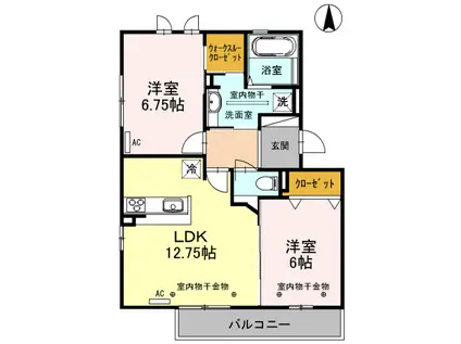 グリシーナ(2LDK/3階)の間取り写真
