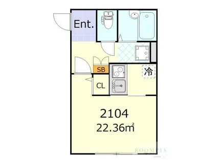 フリージア西小山(1K/1階)の間取り写真