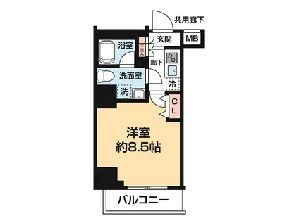 ARCOBALENO HORIKIRISHOBUEN(1K/8階)の間取り写真