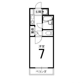 インペリアルジュン(1K/3階)の間取り写真