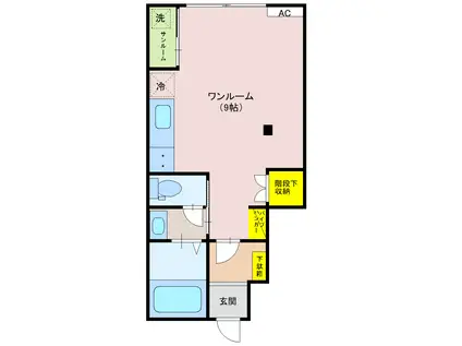 YS COURT(ワンルーム/1階)の間取り写真