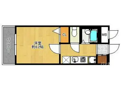 フォルム福岡南(1K/2階)の間取り写真