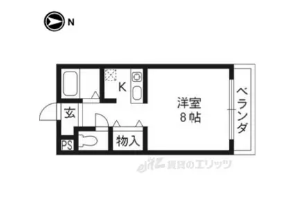 ジュネス堀川(1K/1階)の間取り写真