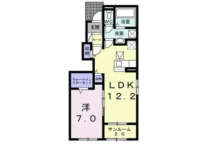 トレ・パーチェ西連寺 II(1LDK/1階)の間取り写真