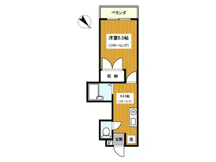 トップヒルズIII(1K/1階)の間取り写真