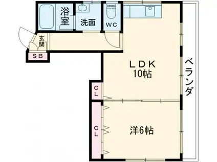 YS長与(1LDK/3階)の間取り写真