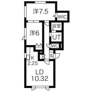 CHER NISHIOKA(2LDK/1階)の間取り写真