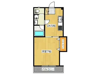 ミヨシマンション(1DK/2階)の間取り写真