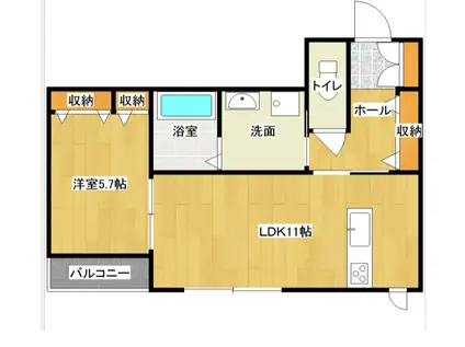 ヴェナード小田原(1LDK/3階)の間取り写真