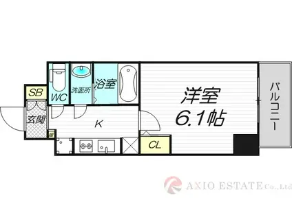エムブイインプ新大阪(1K/11階)の間取り写真
