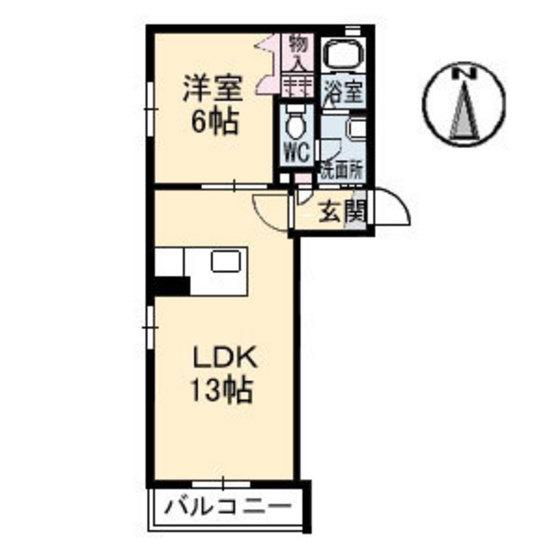 ラ・ヴィータ平井弐番館(1LDK/2階)の間取り写真