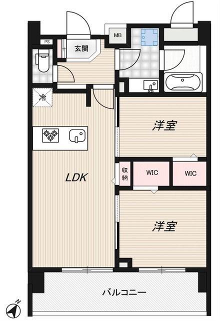 RIDGE豊洲(2LDK/6階)の間取り写真