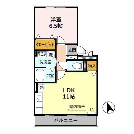 セレッソKT B(1LDK/2階)の間取り写真