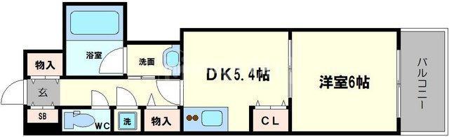 クリーデンス福島(1DK/7階)の間取り写真