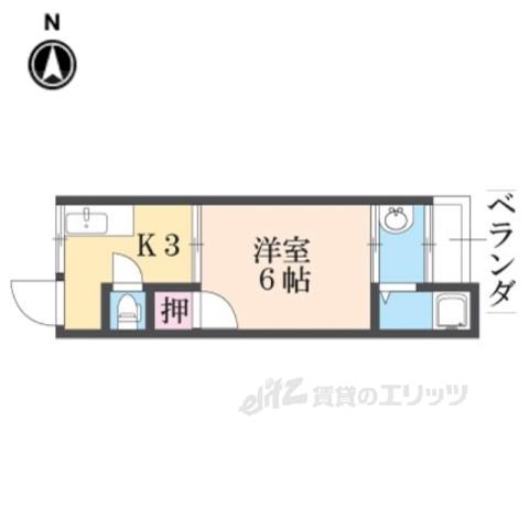 日生ハイツB棟(1K/3階)の間取り写真