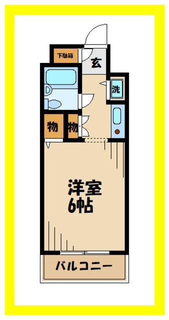 リンクスビル(1K/4階)の間取り写真