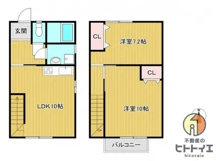 アジュール(2LDK/1階)の間取り写真