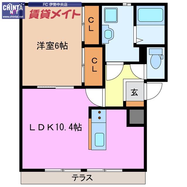 グランディール古市(1LDK/1階)の間取り写真