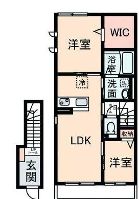 シャルマン(2LDK/2階)の間取り写真