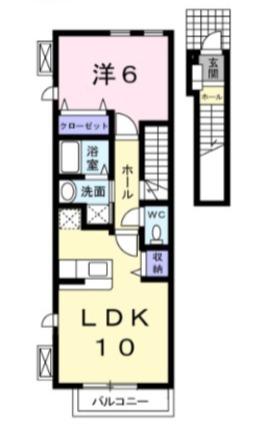 スイフヨウA(1LDK/2階)の間取り写真