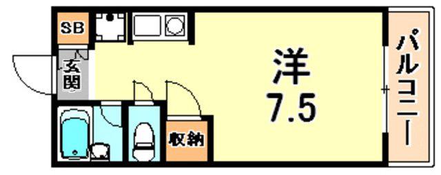 オギタビル(1K/3階)の間取り写真