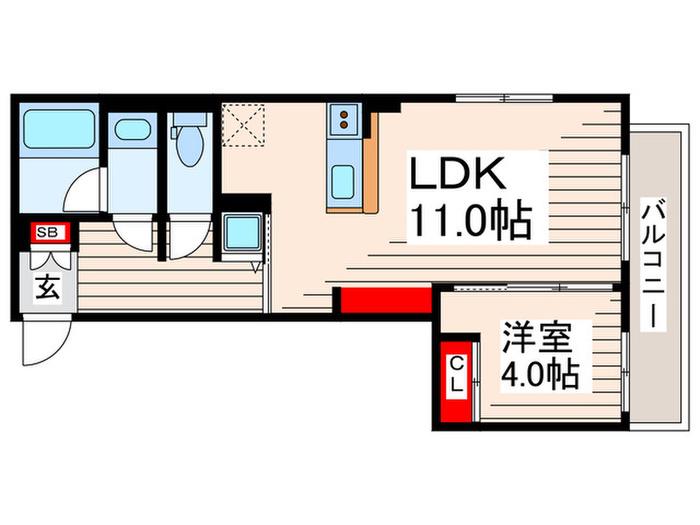 グランウエスト(1LDK/2階)の間取り写真