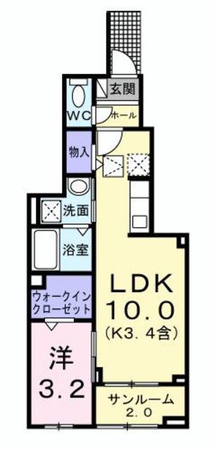 ルシアン(1LDK/1階)の間取り写真