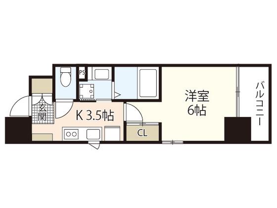 KO RESIDENCE 銀山町(1K/9階)の間取り写真