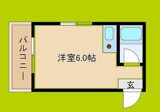 杉本スカイハイツ(ワンルーム/5階)の間取り写真
