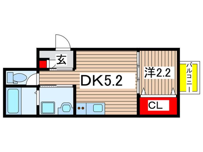 アビリア南小泉(1DK/1階)の間取り写真