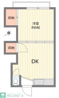 第2孝雲荘(1DK/2階)の間取り写真