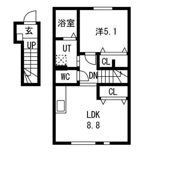エリシオン265(1LDK/2階)の間取り写真