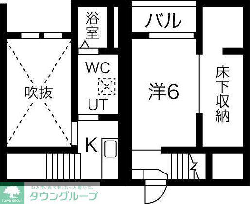LALA COTE(1K/2階)の間取り写真