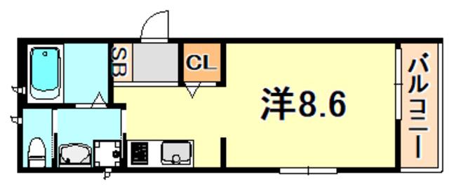 VIANO垂水王居殿(ワンルーム/2階)の間取り写真