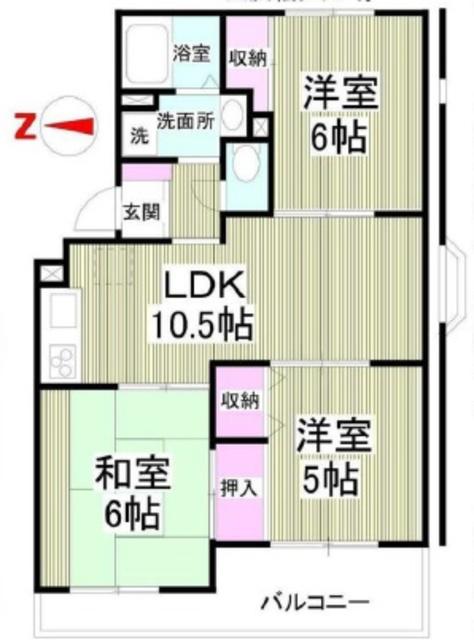 グランシャリオ船橋(3LDK/3階)の間取り写真
