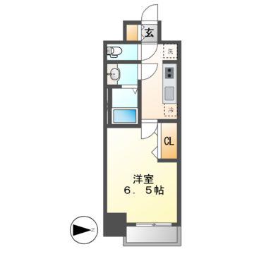 ディアレイシャス矢場町(1K/4階)の間取り写真