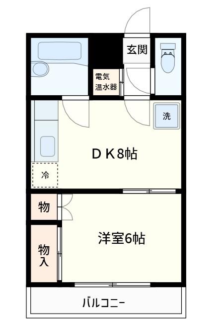 DONJON(1DK/2階)の間取り写真