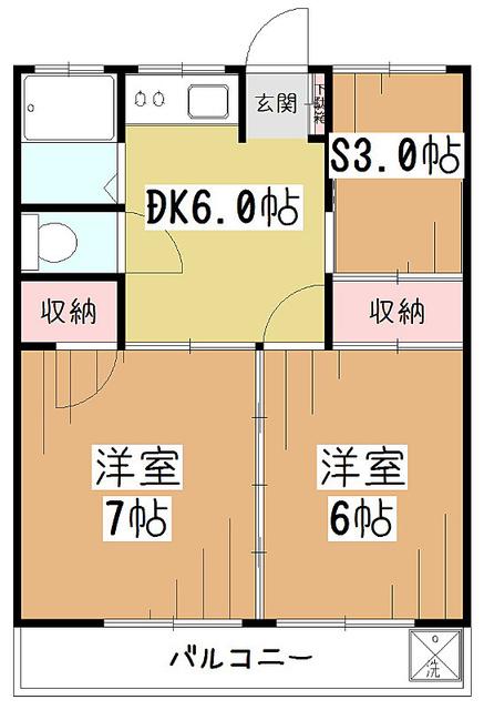 ドエル狭山(2SDK/1階)の間取り写真