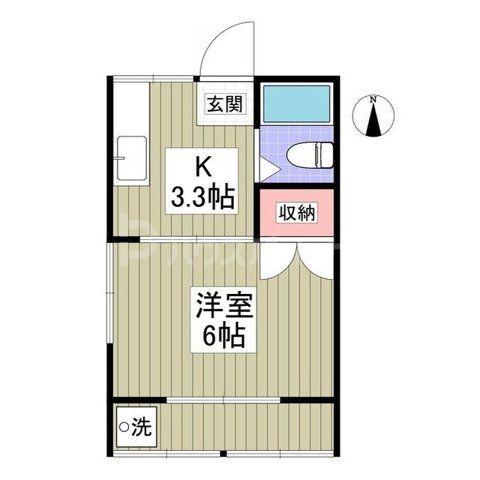 クリーンハイツ(1K/2階)の間取り写真