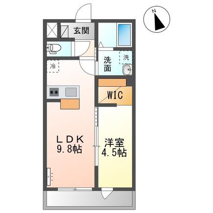 イルミエールヤヨイ(1LDK/1階)の間取り写真