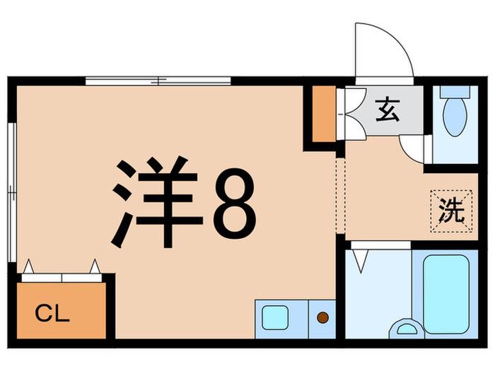 ポルト学芸大(ワンルーム/1階)の間取り写真
