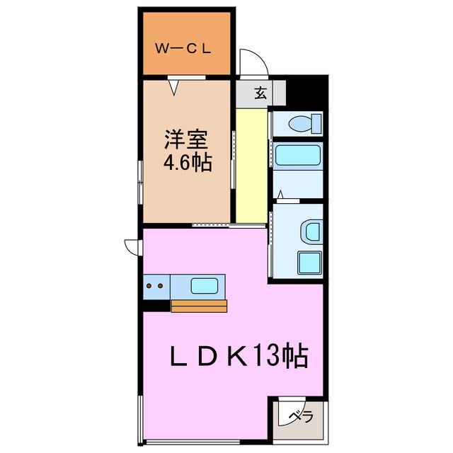 ルーセント・ラピス(1LDK/2階)の間取り写真