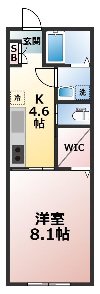 クレスト市川(1K/1階)の間取り写真