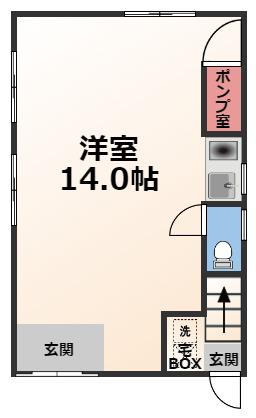 ジネイズ高井田(ワンルーム/1階)の間取り写真