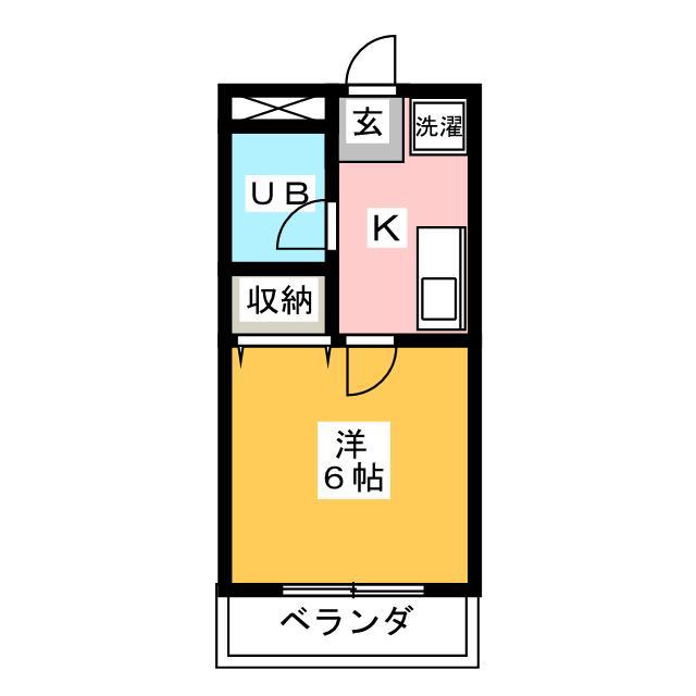 エコーハイツ英(1K/1階)の間取り写真