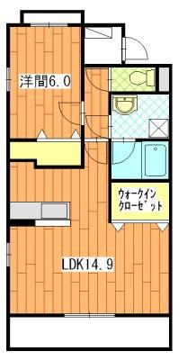 TIIDA(1LDK/1階)の間取り写真