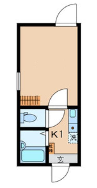 リブ六町(1K/2階)の間取り写真